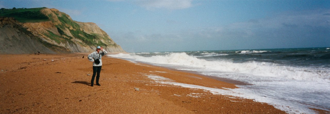 AandM UK trip 2000- Merle on Seatown beach